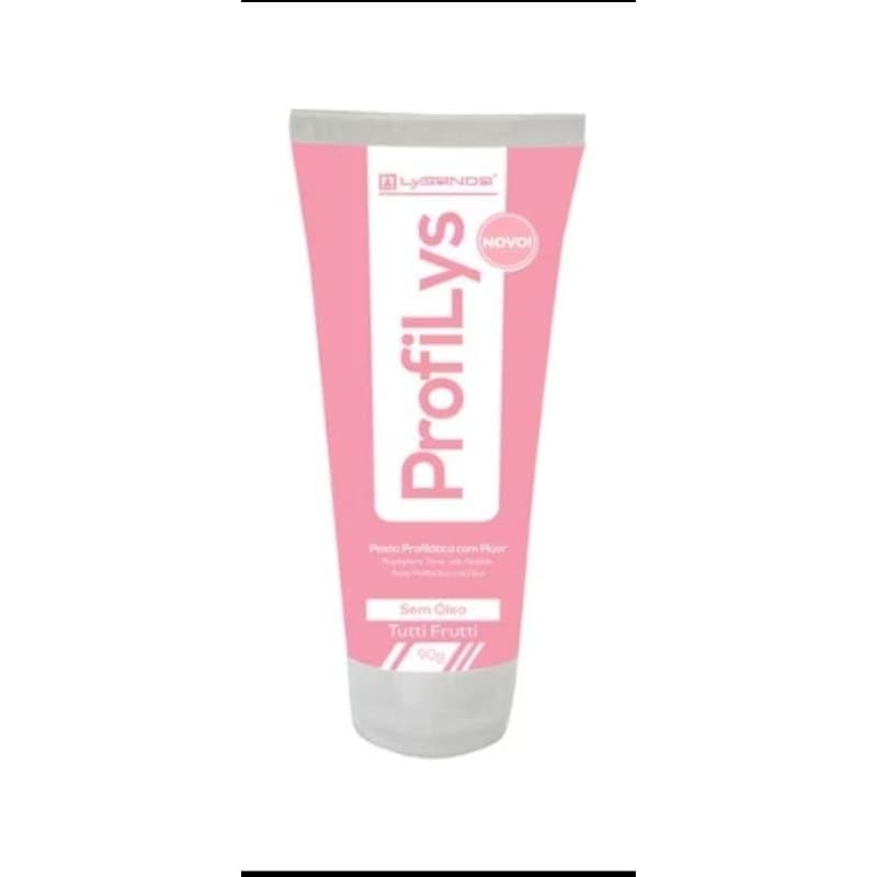 ProfiLys  Pasta Profilática Sabor Tutti frutti Com flúor Limpa machas nos Dentes