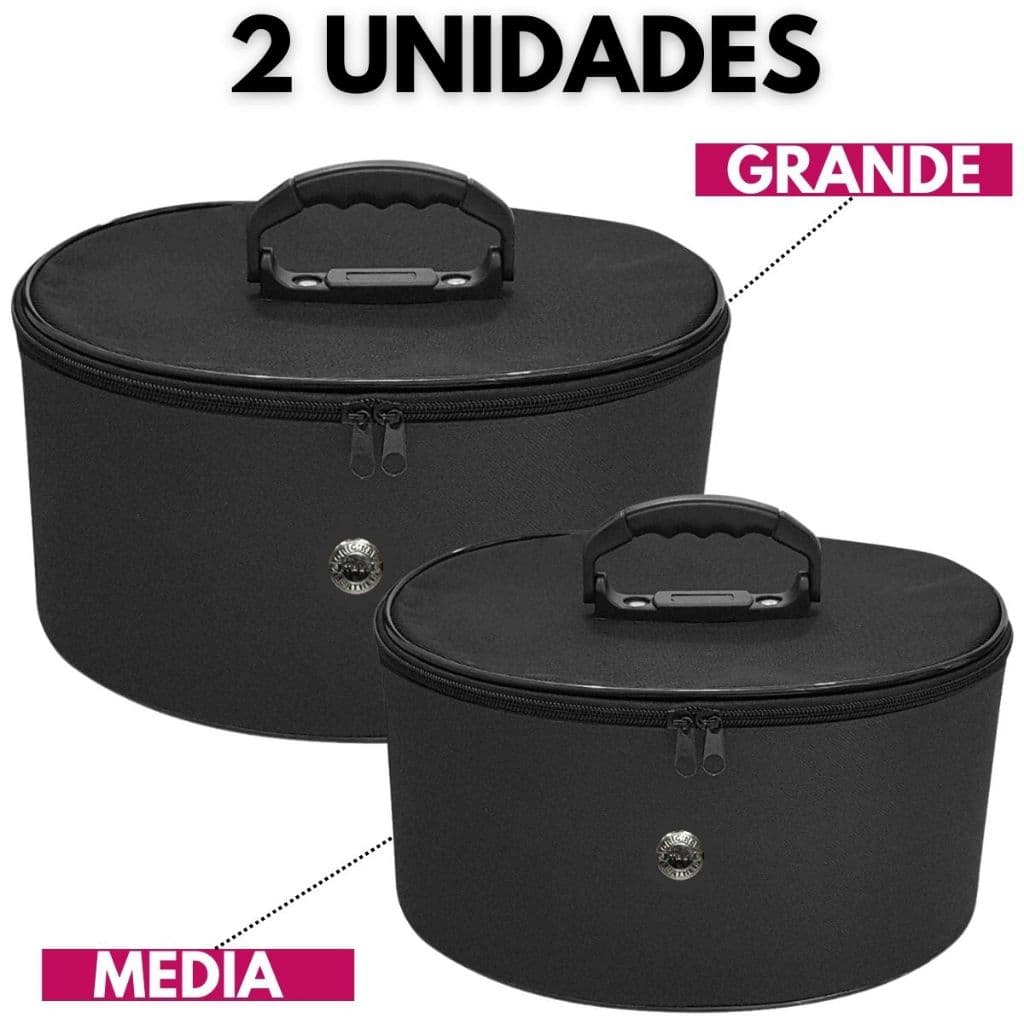 Kit 2 Frasqueiras Necessaire Oval Resistente Prática Multiuso Fashion