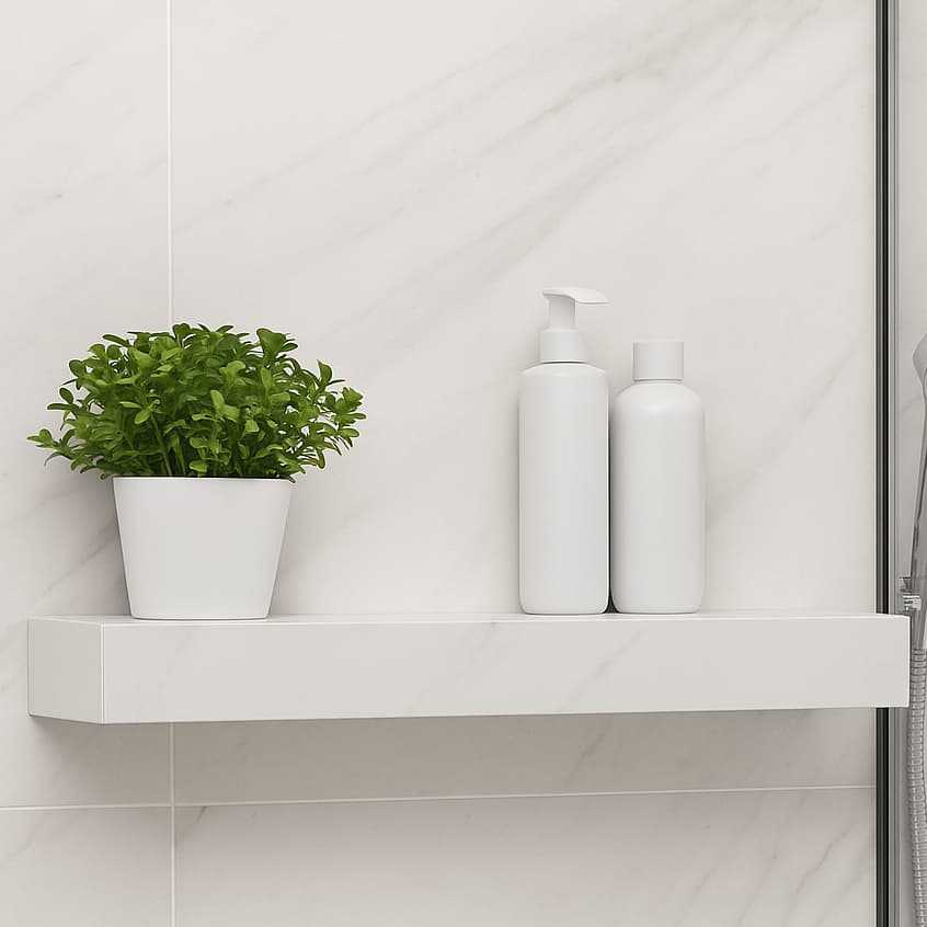 Prateleira Em Porcelanato Gran Artico Resistente Sala Banheiro Cozinha 100x15x06