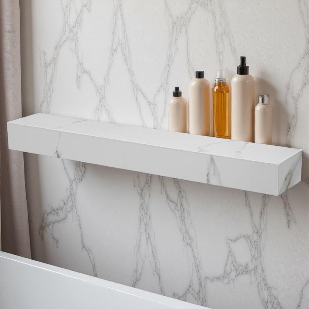 Prateleira Em Porcelanato Calacata Gray Premium Resistente Sala Banheiro Cozinha 60x10x06
