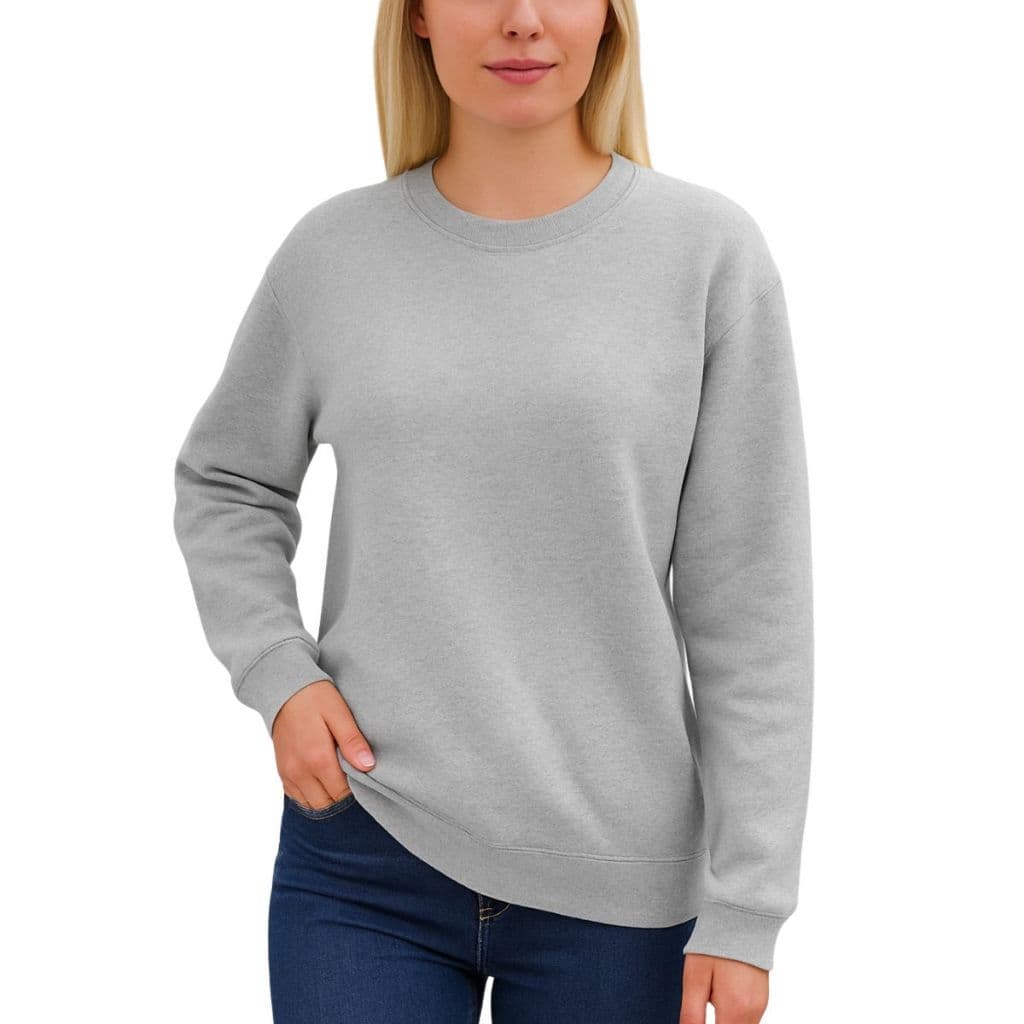 Blusão Moletom Careca Liso Gola Redonda Feminino Blusa De Frio Flanelada Sem Capuz