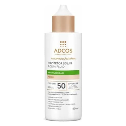 Protetor Solar Facial Adcos Aqua Fluid FPS50 Peach  40ml