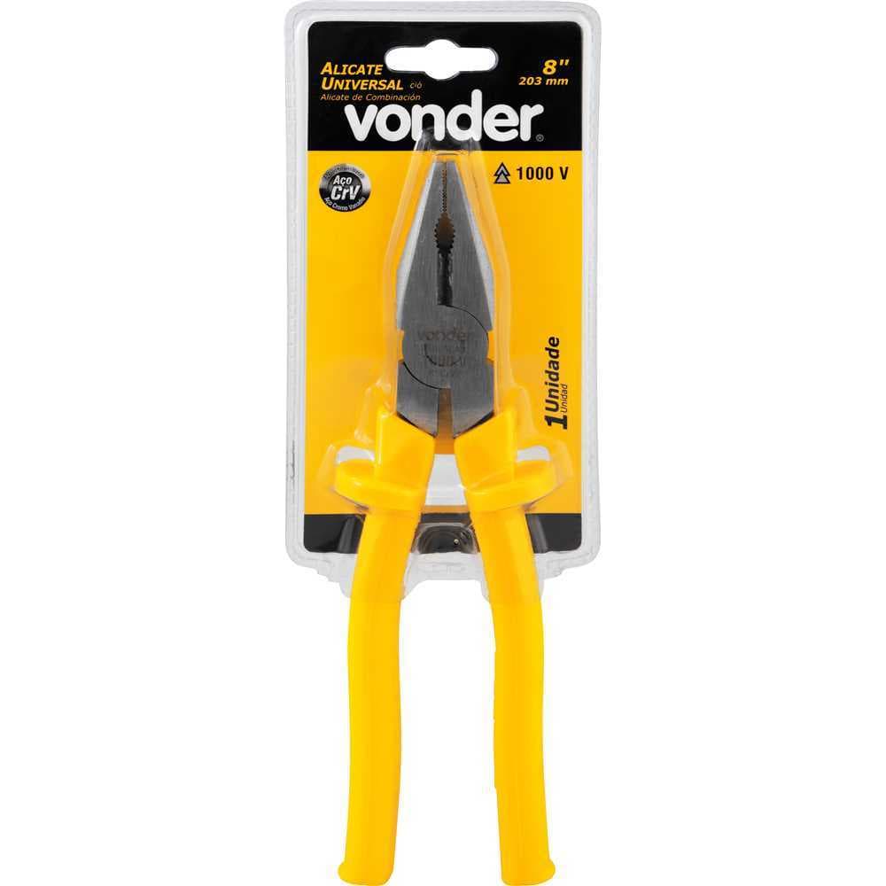 Alicate universal 8", p/ eletricista profissional, 1.000V  VONDER
