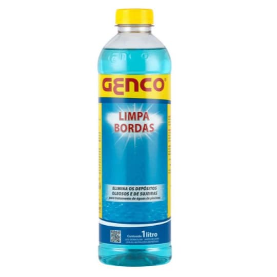 Limpa Bordas Piscina 1L Genco Detergente Biodegradável pH Neutro