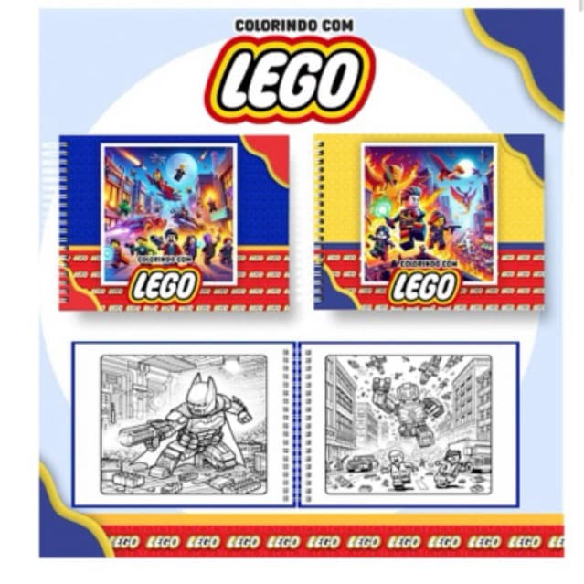 Livro de colorir Lego 45 páginas capa dura a5 folha de 180g Lego de colorir