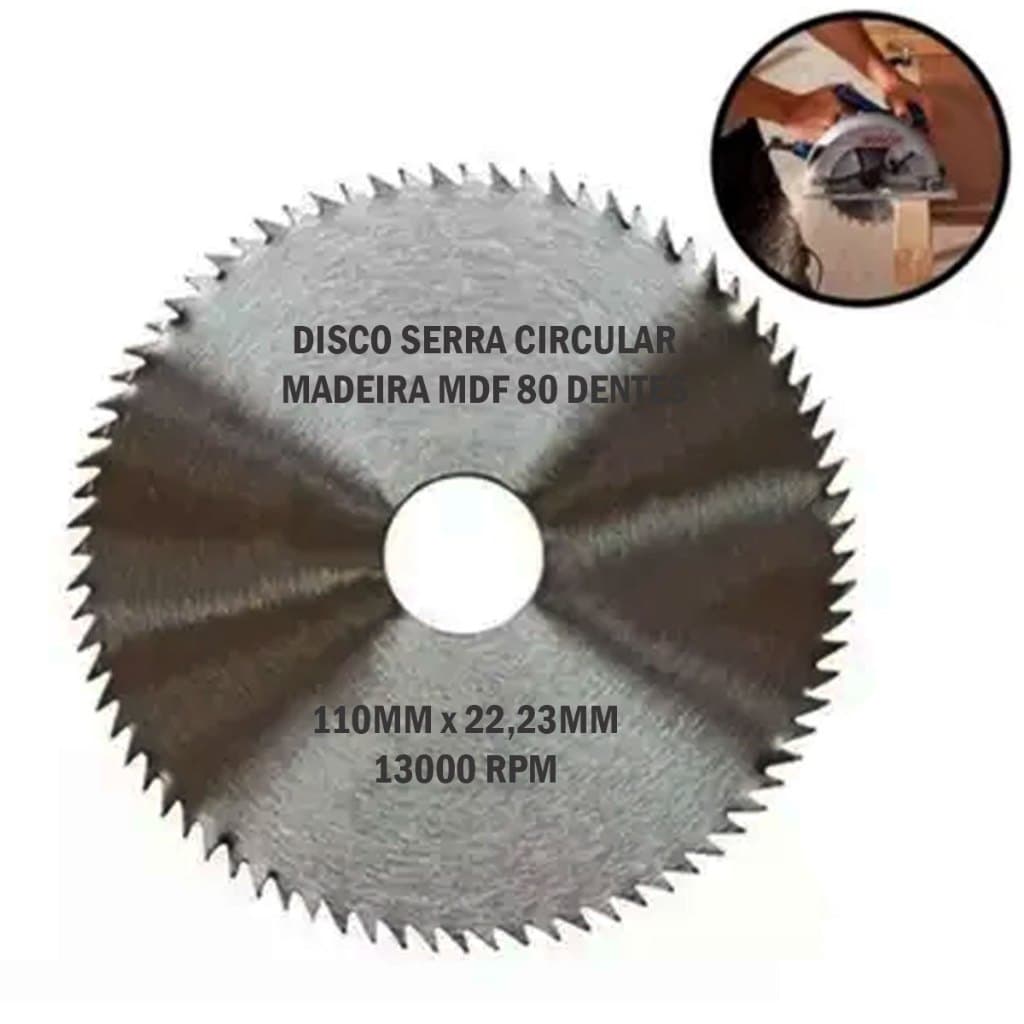 Disco Lâmina De Serra Circular Para Madeira 80 Dentes 110mm Disco Serra Circular De Corte MDF