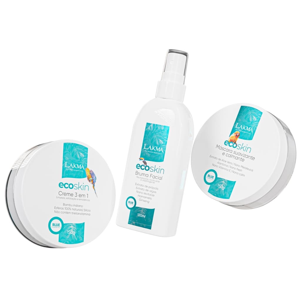 Kit Limpeza De Pele Profunda Completo Eco Skin Lakma Vegano - 3 Itens
