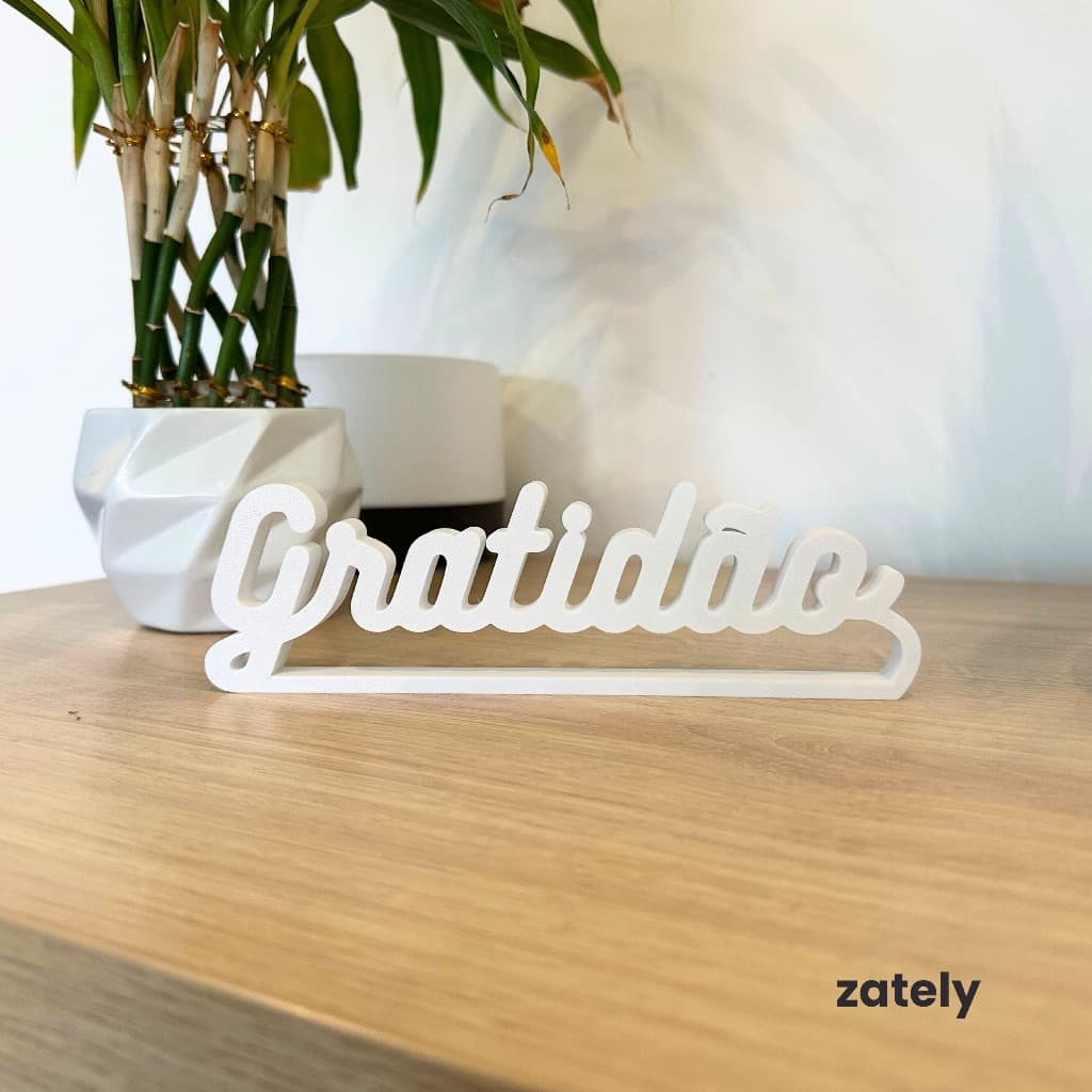 Palavra Gratidão - Enfeite, Decoração - Zately