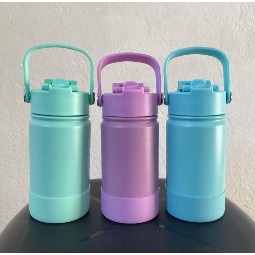 Garrafa térmica inox 350/600/800ml, bico duplo com capa protetora de silicone