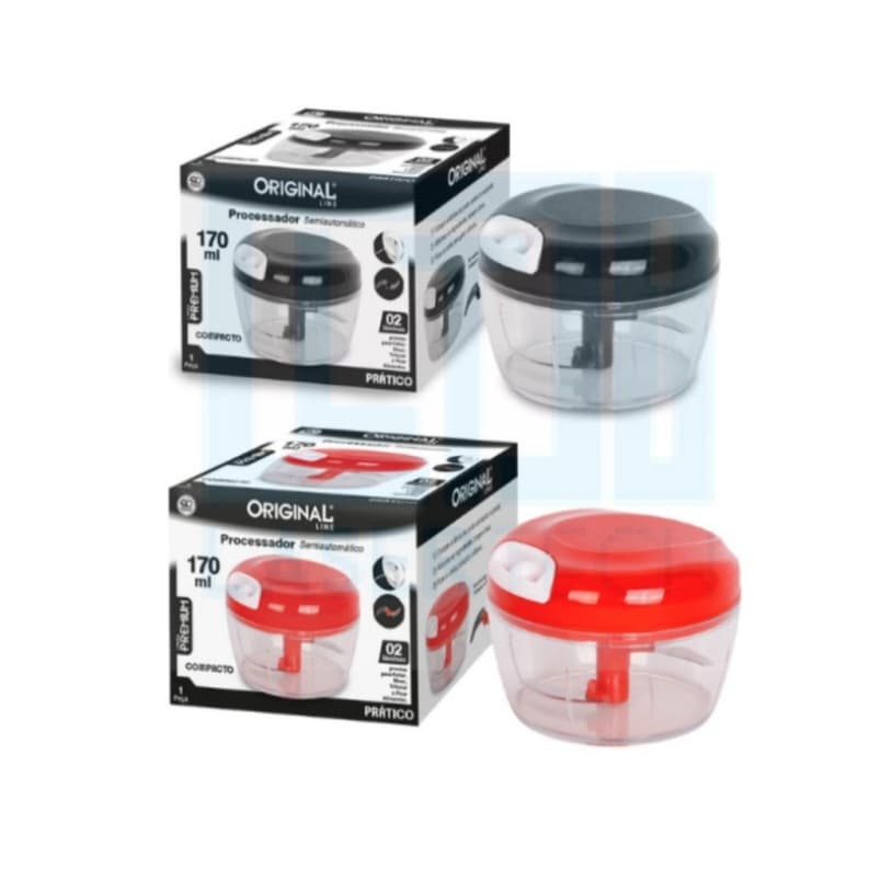 Mini Processador de Alimentos Kit 2 Unidades com 2 Lâminas em Aço Inox - 170ml
