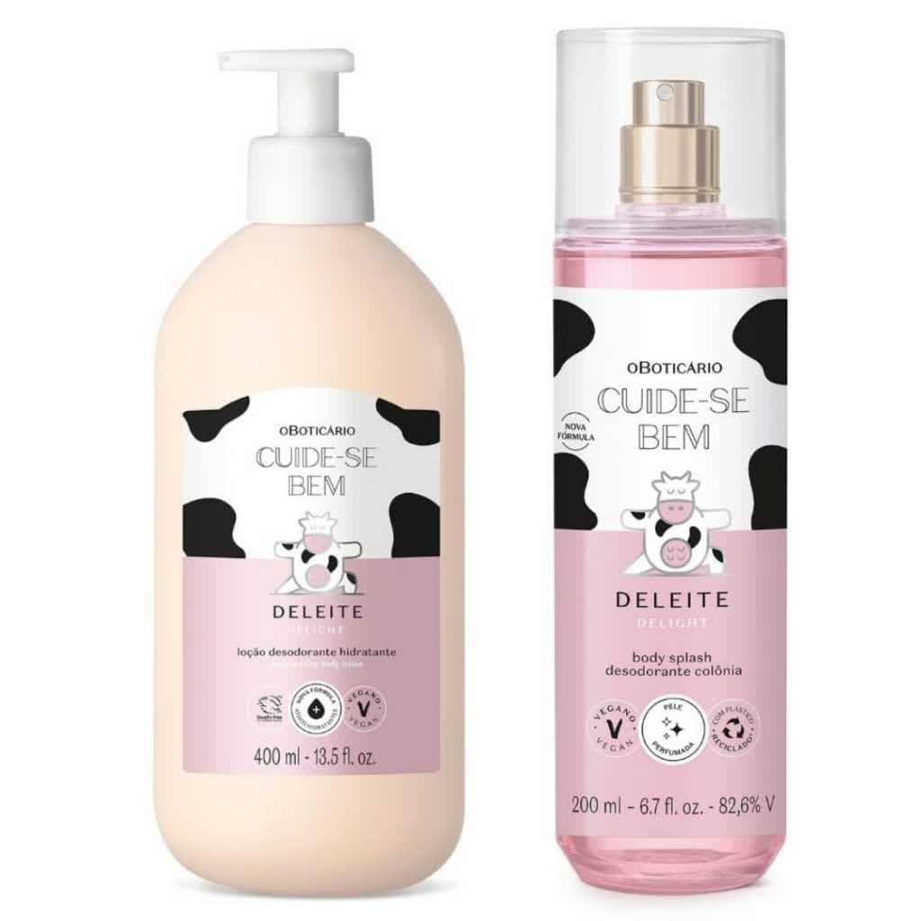 Combo Body Splash 200 ml e Hidratante Corporal 400 ml Cuide-se Bem Deleite O Boticário