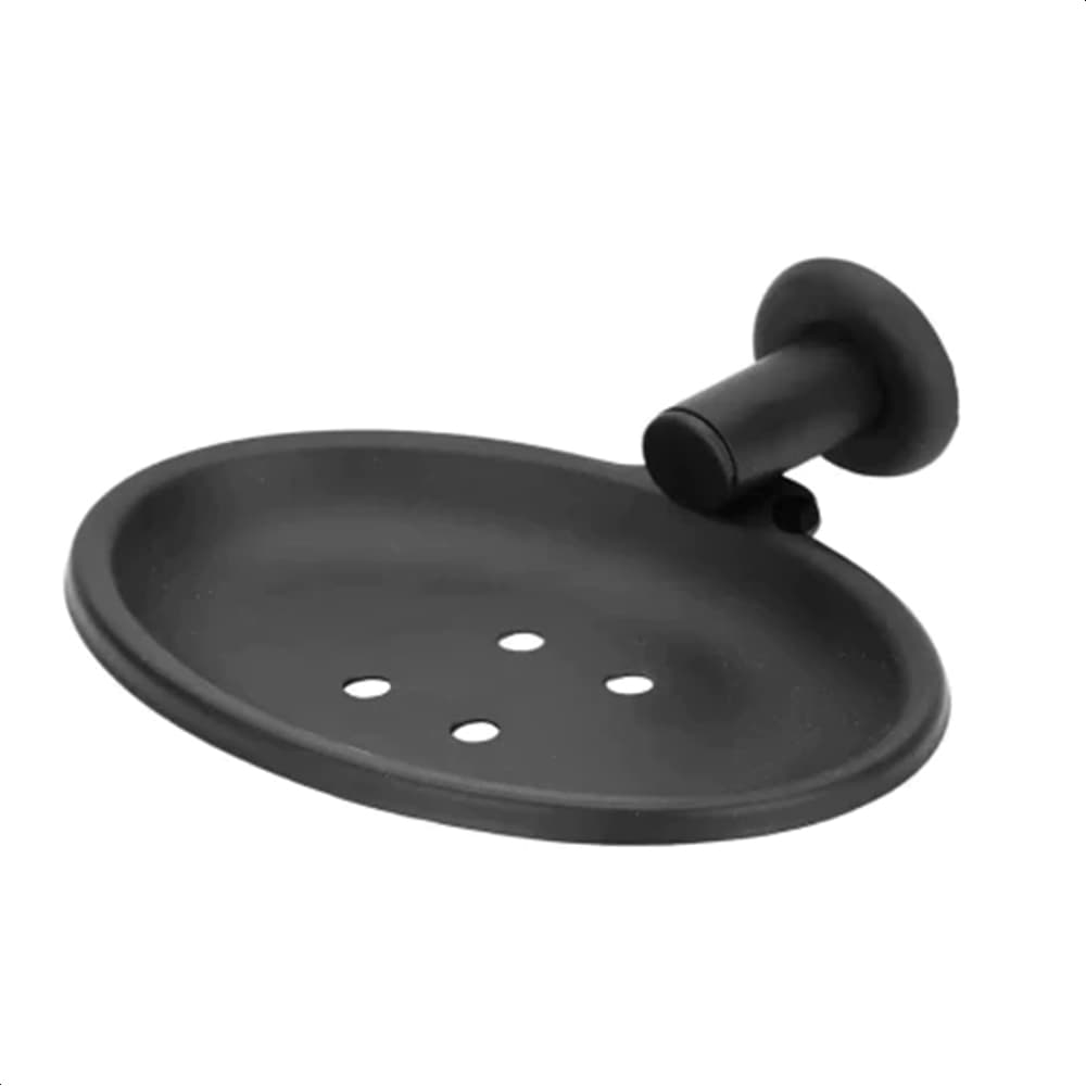 Saboneteira de parede banheiro preta aço inox preto luxo conforto