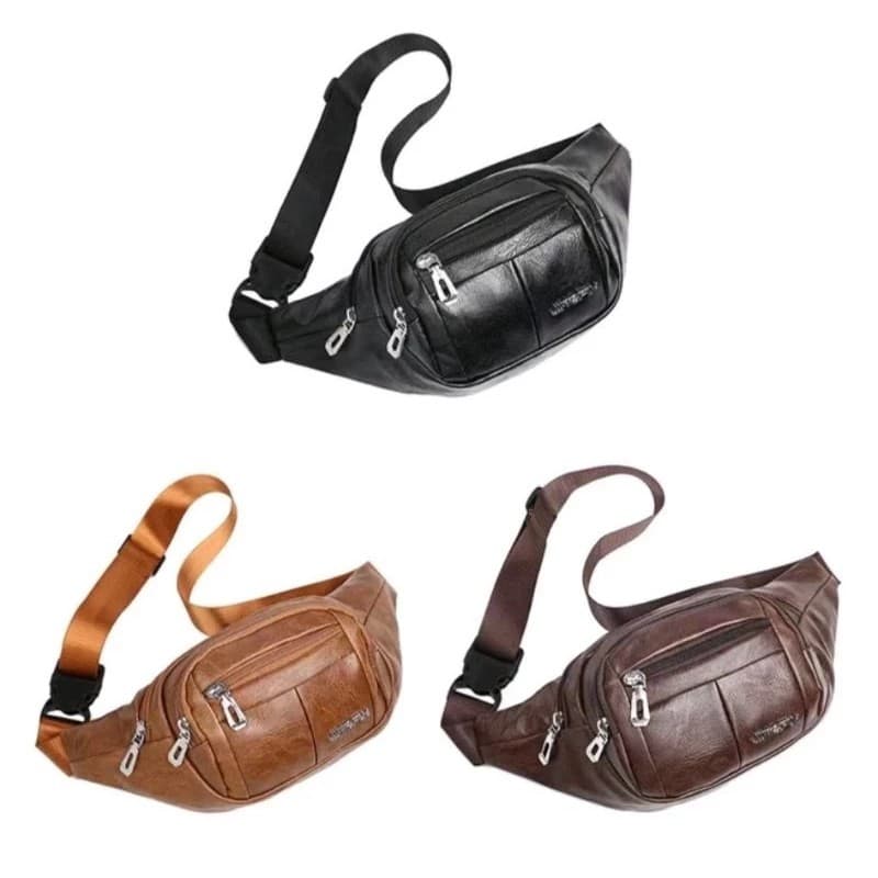 Pochete De Couro Masculina Femenina Bolsa de Cintura Motoboy