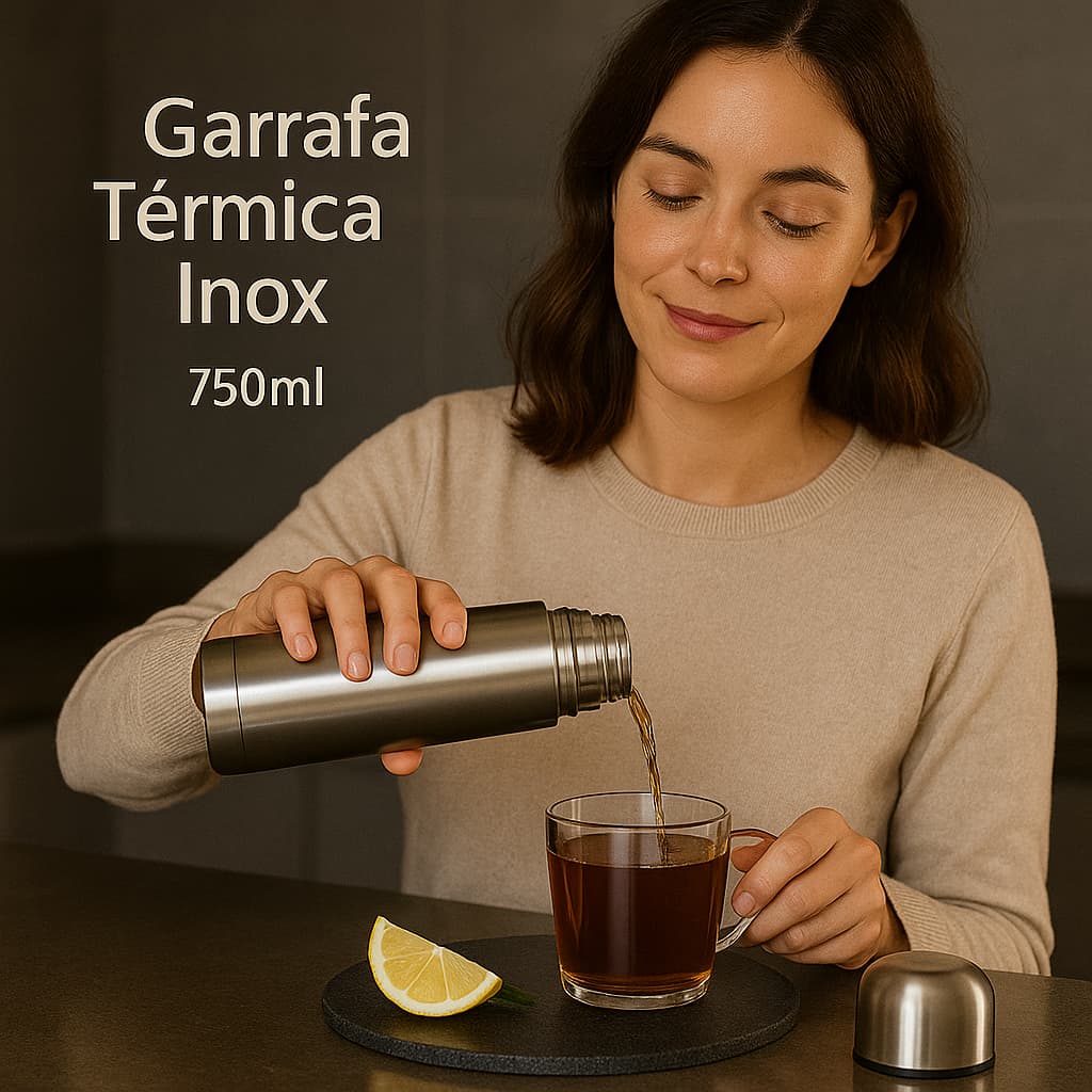 🔥 Garrafa Térmica Inox 750ml Parede Dupla Fast Click Bebida Quente Fria P/ Viagem Academia Trabalho