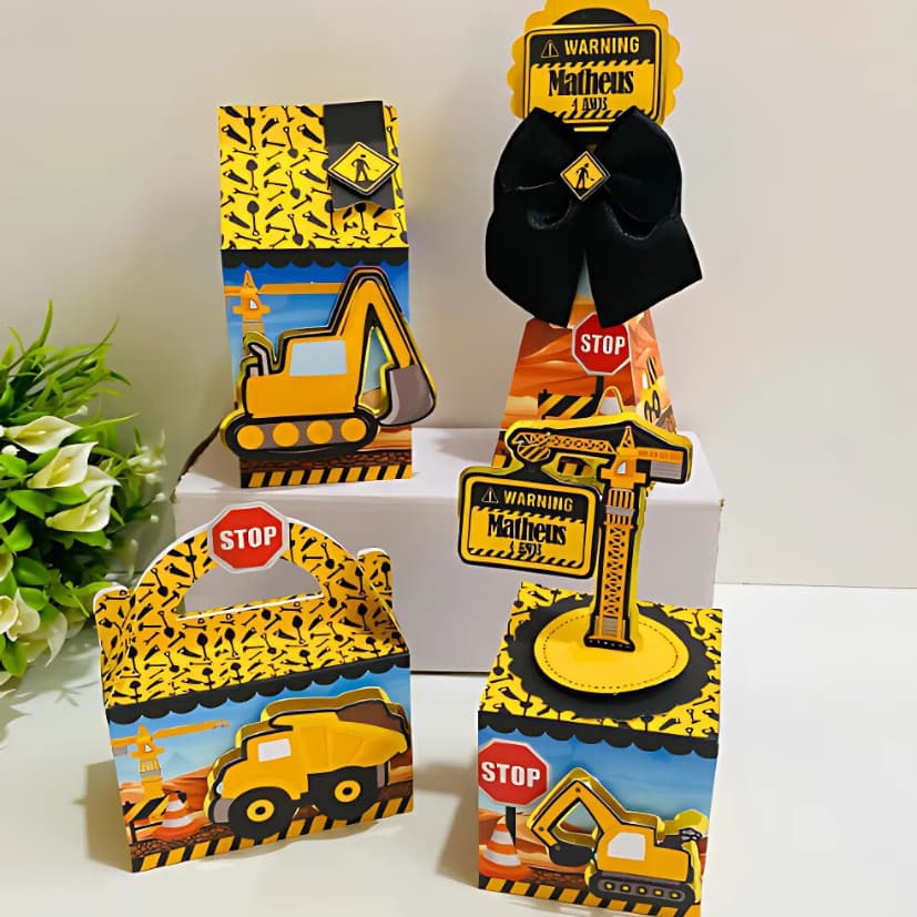 Kit Festa Construção/Festa trator/Aniversário/Personalizados/Lembrancinha trator máquina