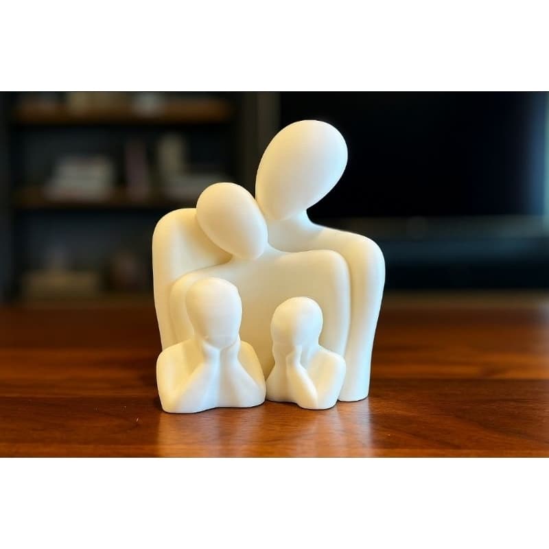Escultura Estatueta Família Abstrata Casa e Decoração (um filho, 2 filhos ou 3 filhos)