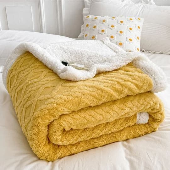 Cobertor Manta Grosso Casal Boreal Diamond Canelado Premium com Sherpa Plush Dupla Face