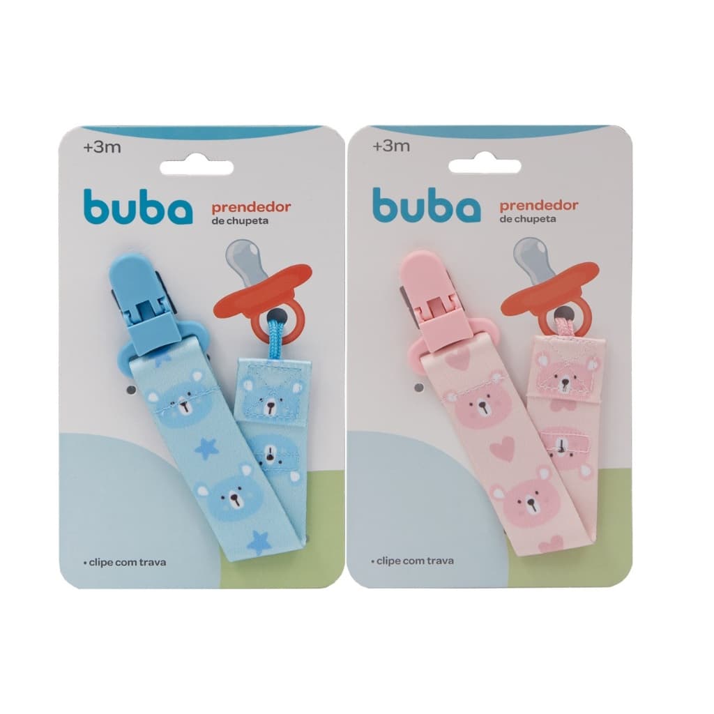 Prendedor De Chupeta Buba Com Trava Clip Seguro Bebê