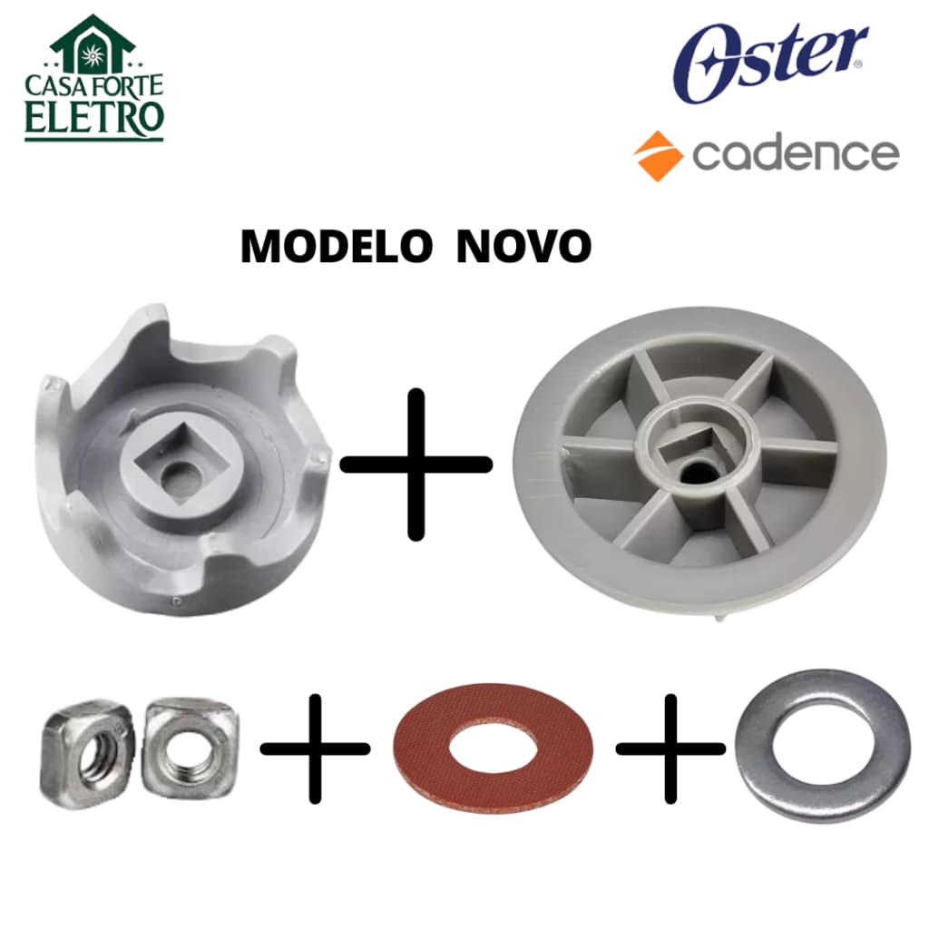 Kit Arraste Reforçado Copo + Motor + Arruelas para Liquidificador Cadence LIQ411 – Primeira Linha