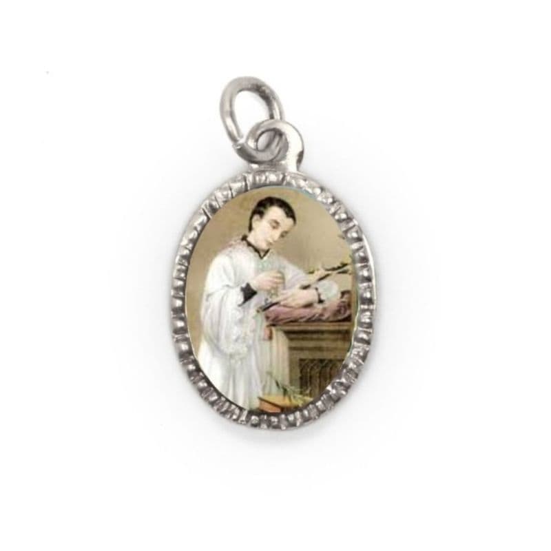 Medalha de Alumínio Oval Grande Prata São Luiz Gonzaga - 2X1,3cm