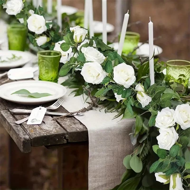 🛍️Trepadeira Corrente Hera de Rosa artificial unidade ideal para decoração de casamento, festas, eventos, - BH802395