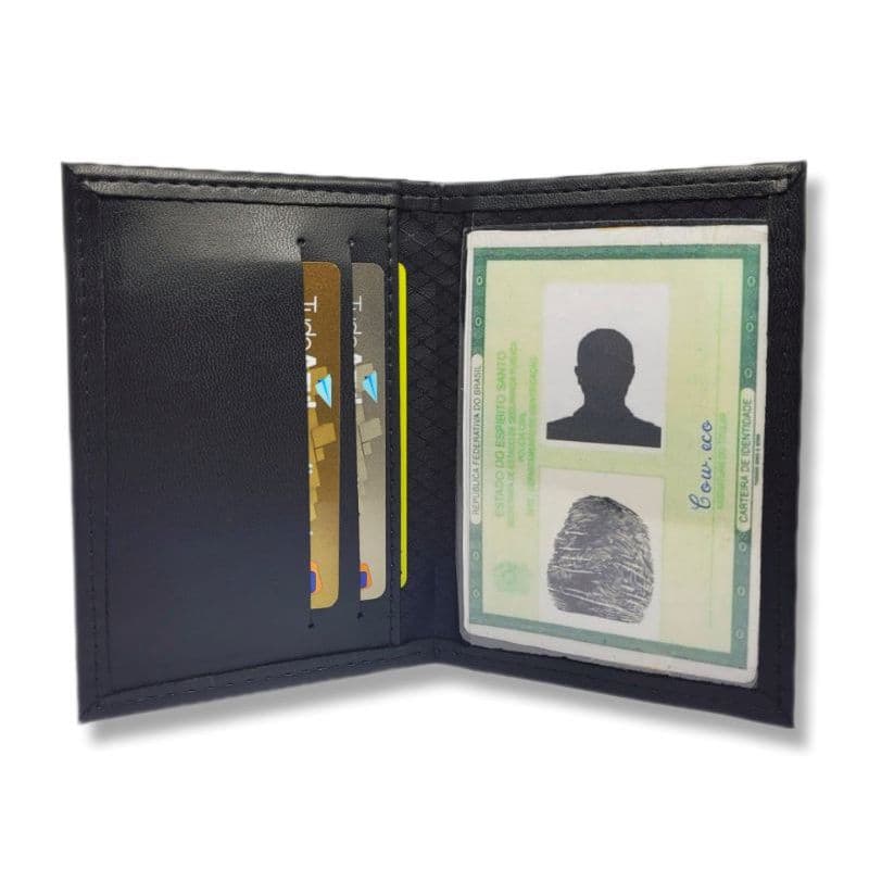Carteira Masculina Slim Porta CNH e Documentos Couro Minimalista Pequena Compacta Pronta Entrega