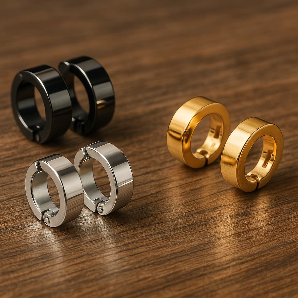 Kit 3 Pares Brinco Pressão Aço Inox Antialérgico Unissex Brinco Pressão Masculino