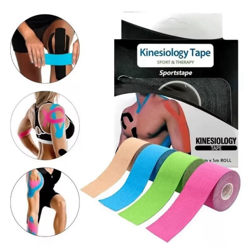 Fita Bandagem Elástica Adesiva Kinesio Tape Dor Muscular Rolo de 5cm (cor sortida)