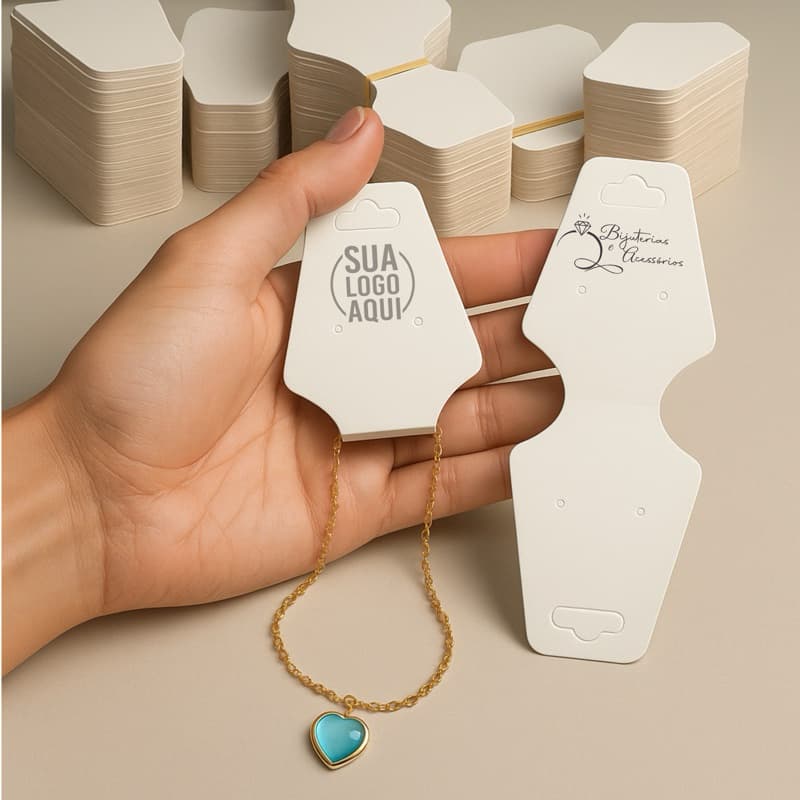 Kit Tag joias Iniciante Personalizado Cartela Bijuteria brinco Colar Anel Pulseira Trio Adesivo agradecimento Garantia