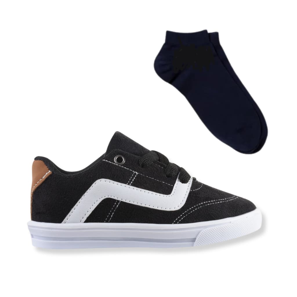 Kit Tênis e 1 Par de Meia Titan Menino Estilo e conforto para Eventos Casuais e Escolar