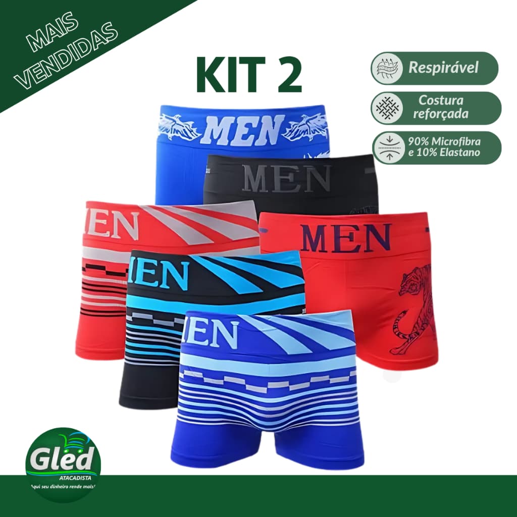 Kit 2 Cuecas Box MEN Importadas