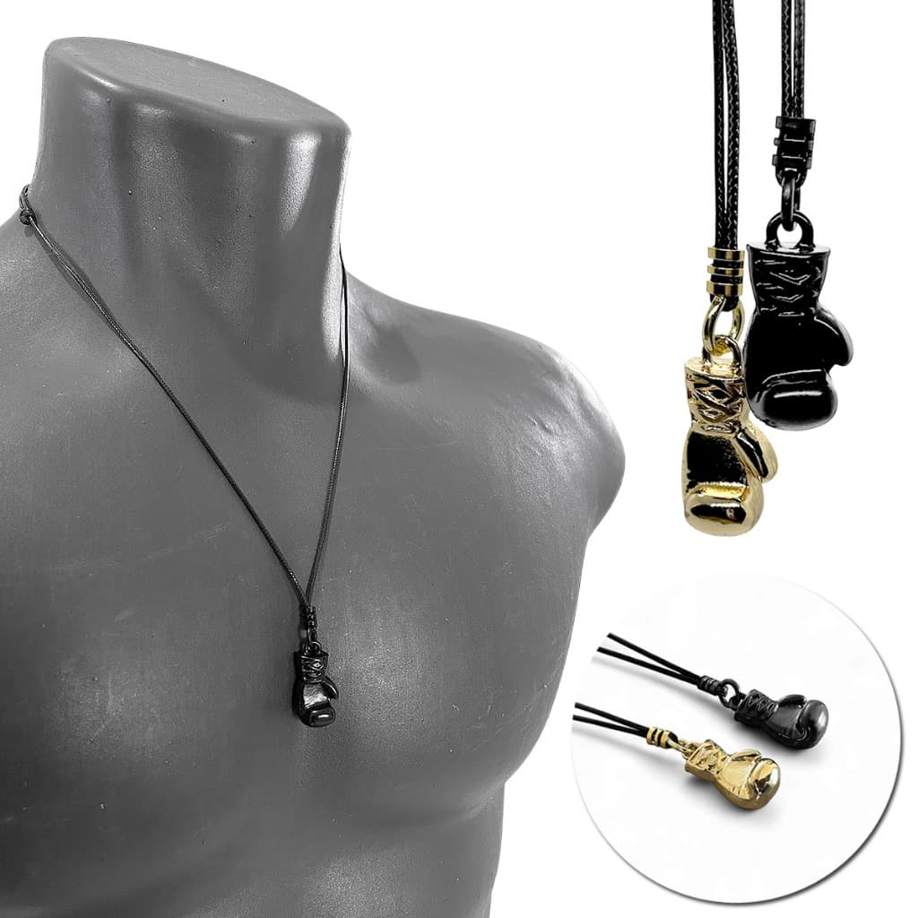 Colar Pingente Luvas De Boxe Fitness boxing Muay Thai Luta artes marciais Feminino Masculino Ajustável Fio Encerado
