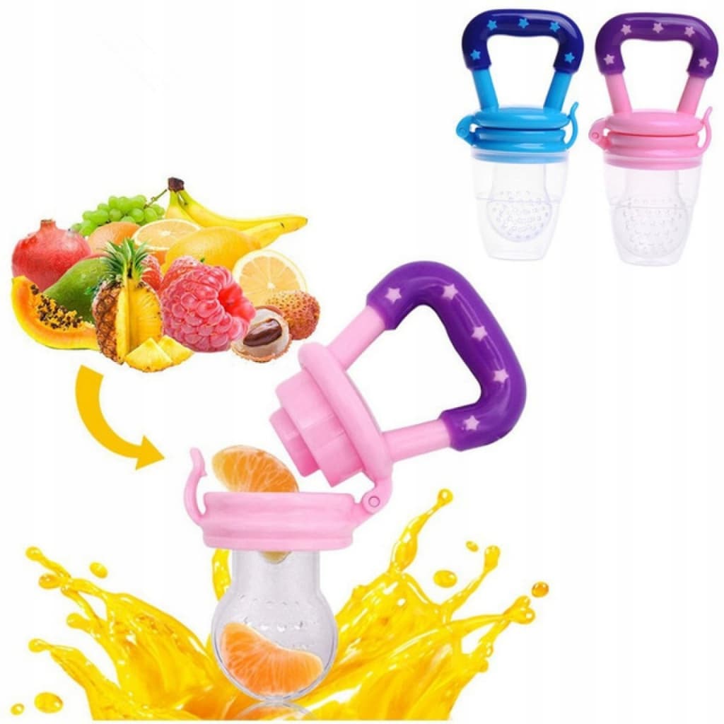 Chupeta Alimentadora Bebe Para Frutas Com Tampa Higiênica Prática Com Bico De Mamadeira Macio