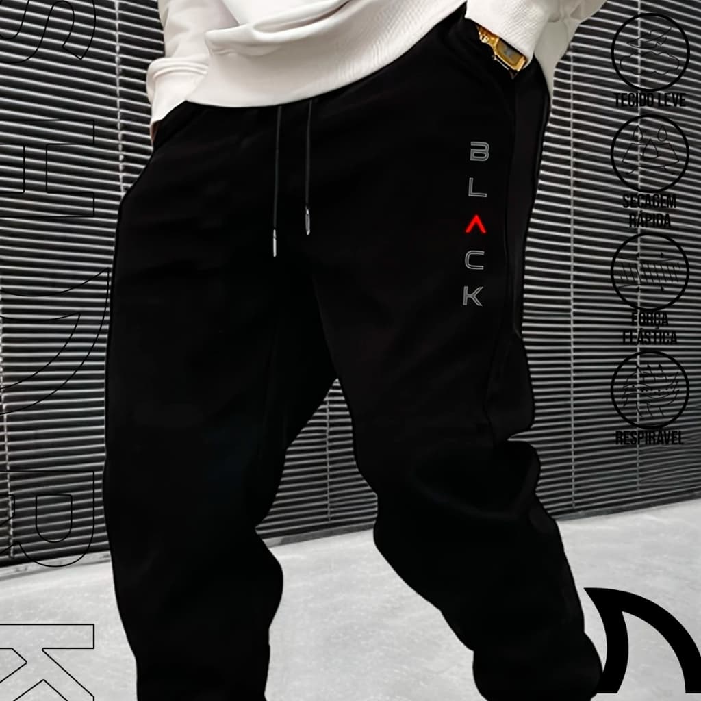 Calça Moletom Masculino Flanelado Black Estiloso Versatil Inverno E Outono