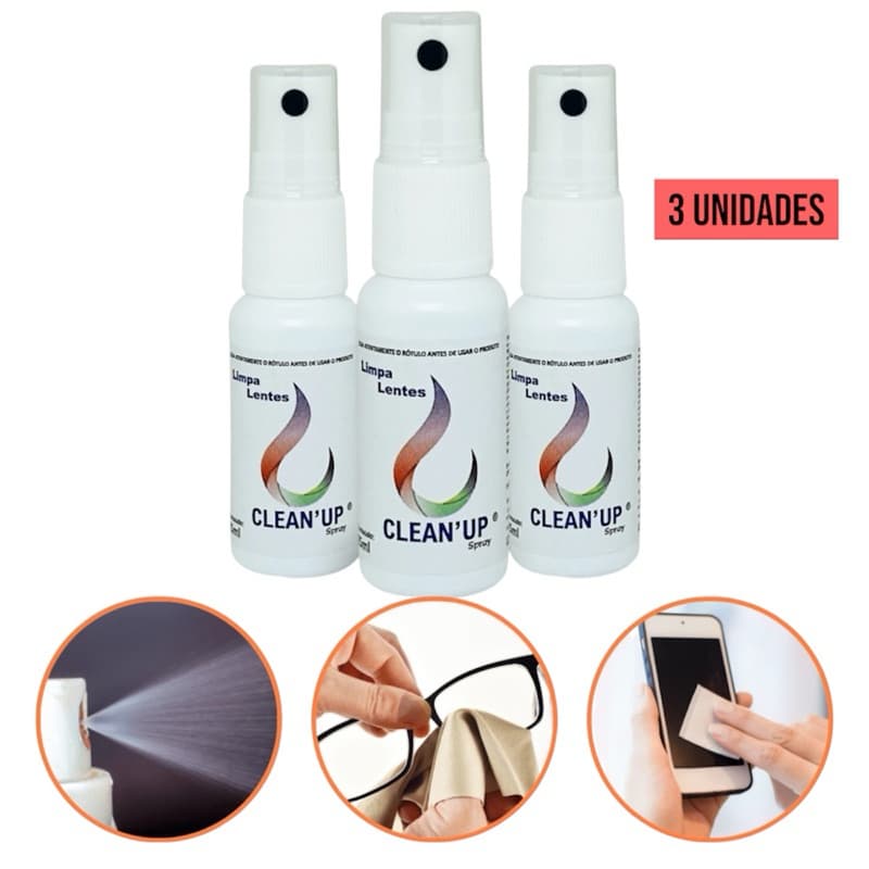 3 Spray Limpa Lentes Para Óculos Teles TV Celular
