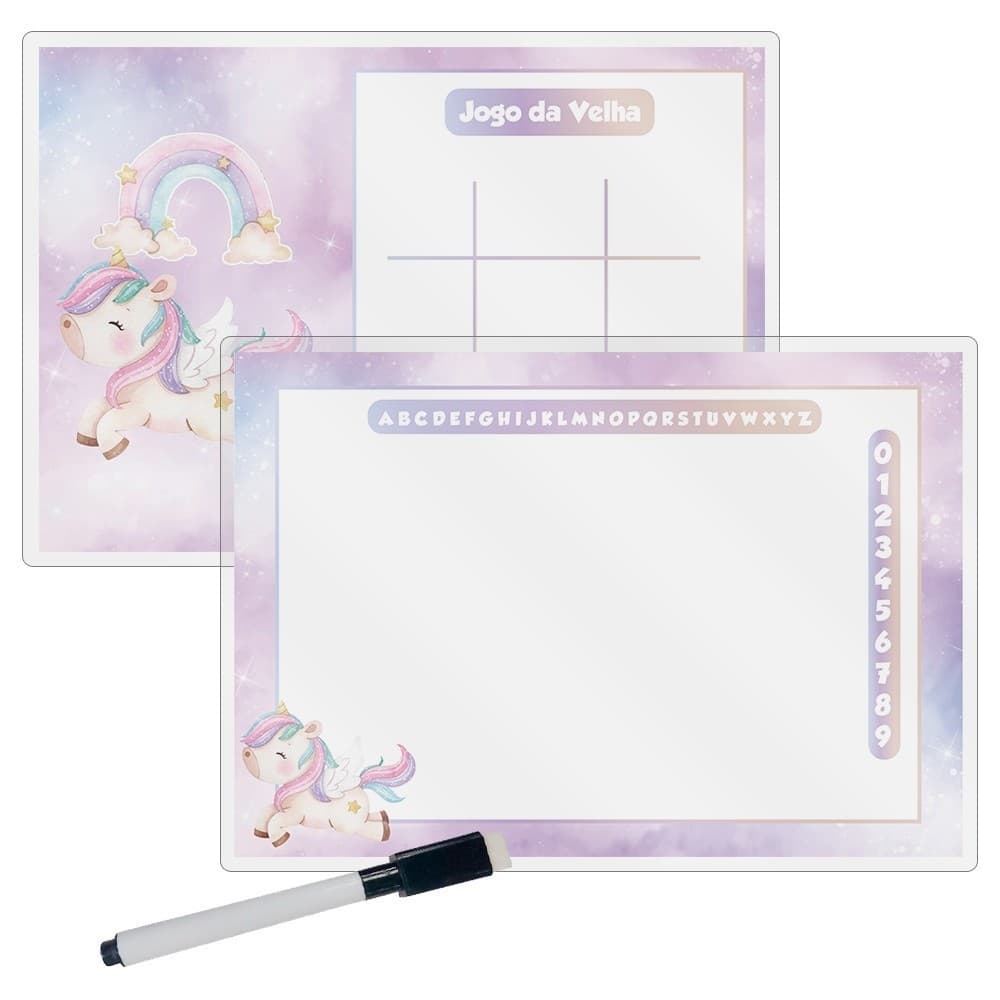 Kit 5 Lousas Mágica Com Caneta Com Apagador Lembrancinhas Festas Infantil UNICORNIO BAYB - ENVIO JÀ
