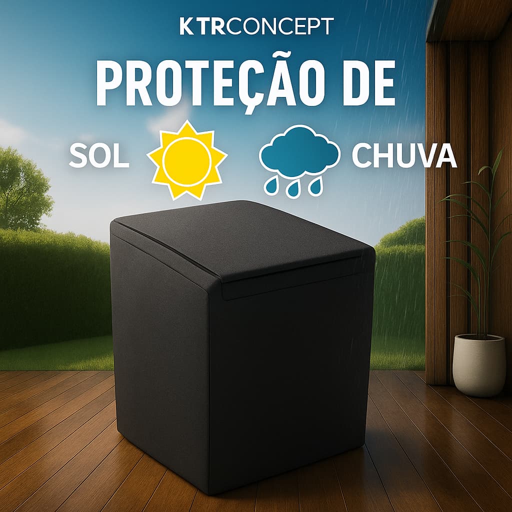 CAPA PARA MAQUINA DE LAVAR ROUPAS PRETA IMPERMEAVEL PROTEJE CONTRA O SOL E CHUVA