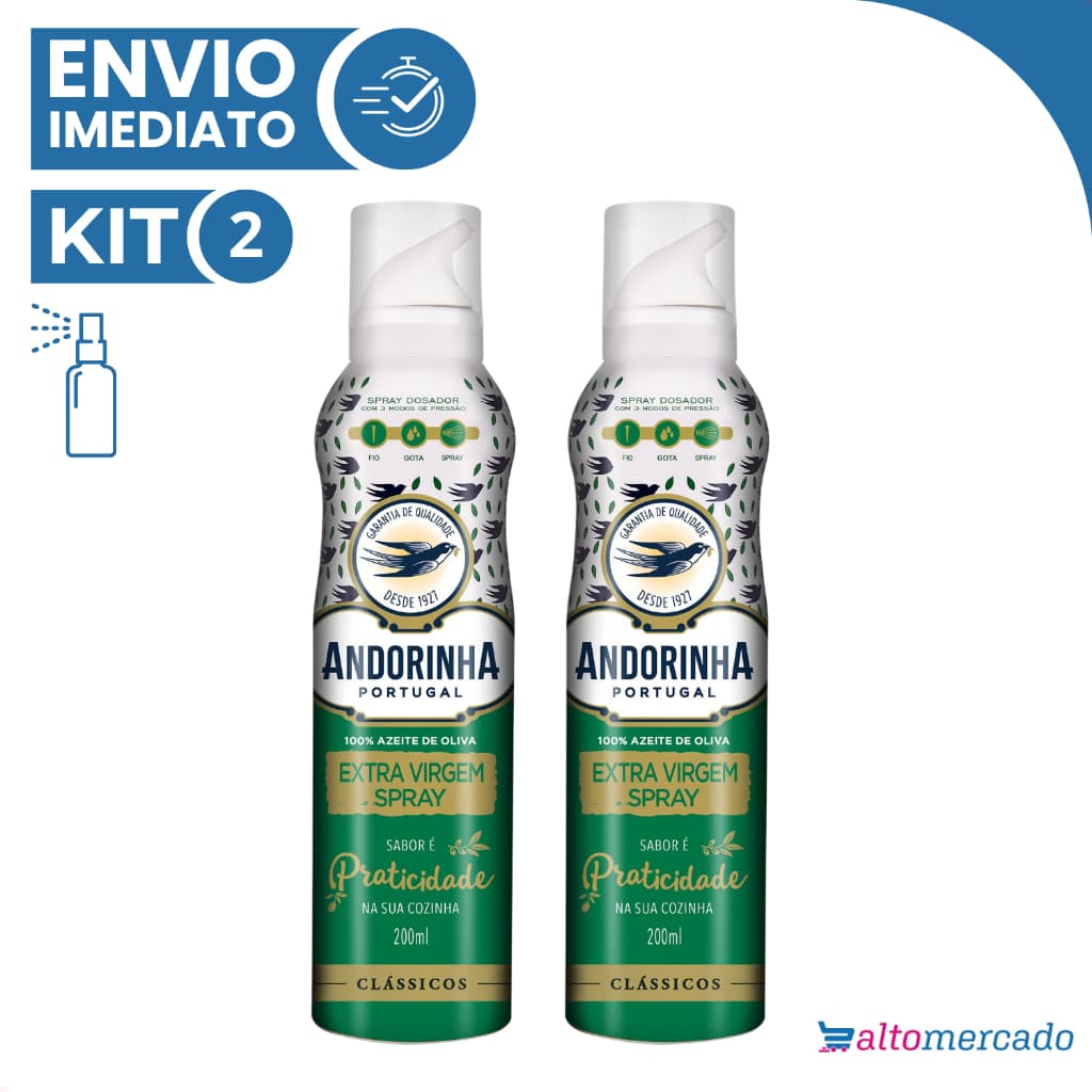 Kit com 2 - Azeite Andorinha Spray Extra Virgem 200ml - Envio Imediato