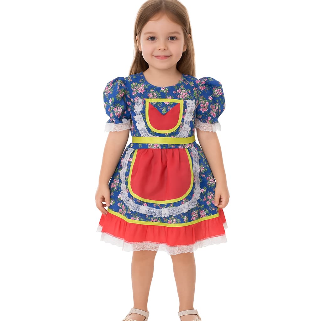 Vestido Infantil Festa Junina Julina Quadrilha Caipira