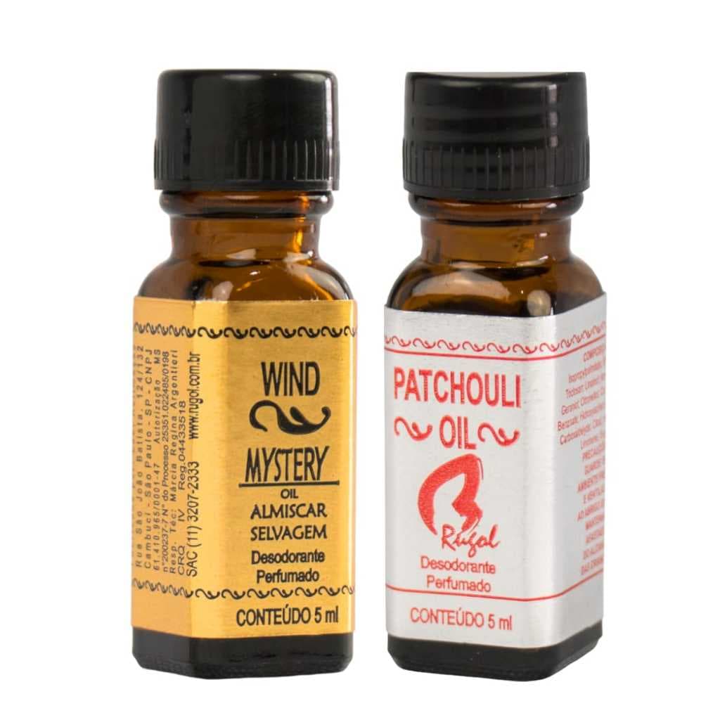 Rugól Óleo Desodorante Perfumado Wind Mystery Oil Almíscar Selvagem ou Patchouli 5ml - Escolha
