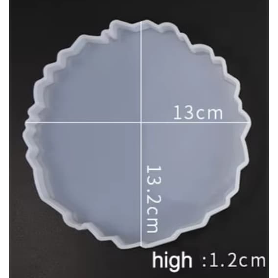 Molde de Silicone Bandeja Redonda Irregular / Porta Copos / Molde para Resina Epóxi