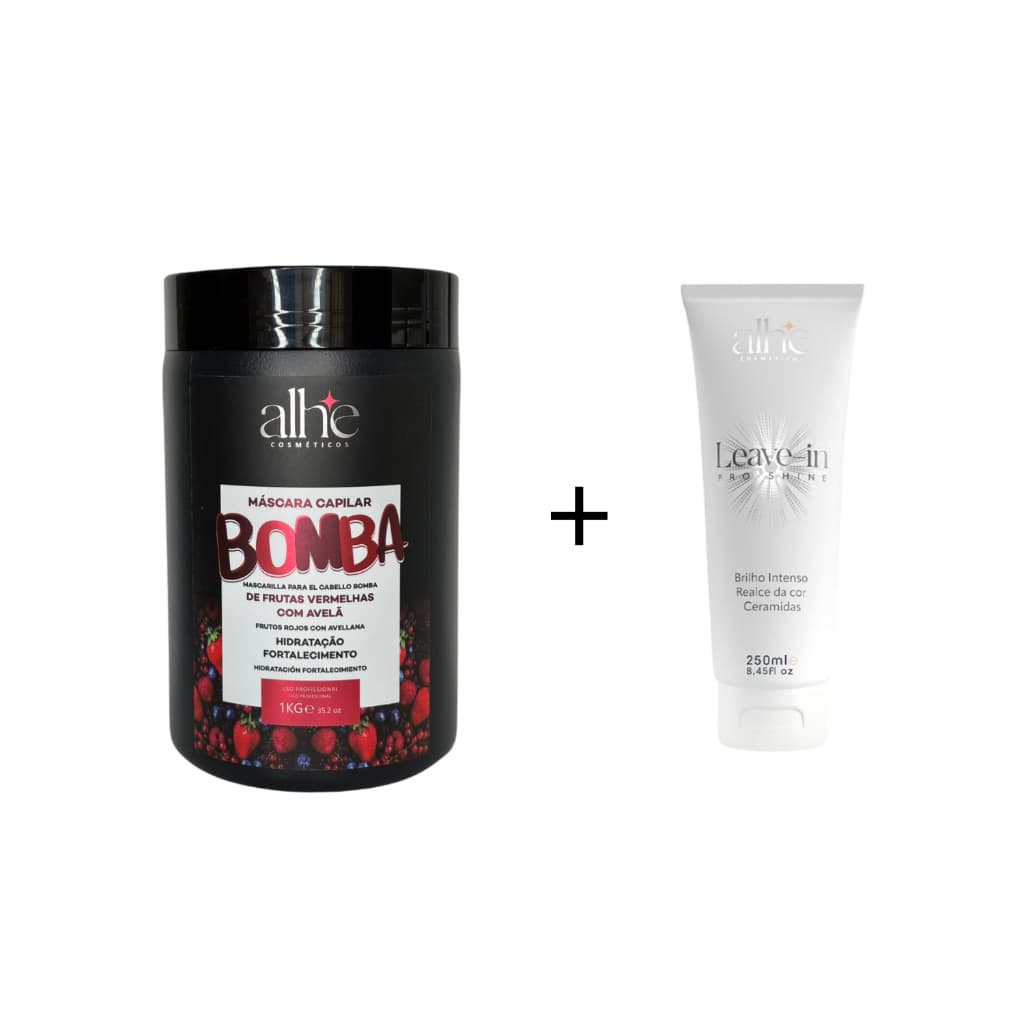 Combo Máscara tratamento  Bomba frutas vermelhas 1kg  Creme de Pentear  Finalizador Pro Shine 250ml.