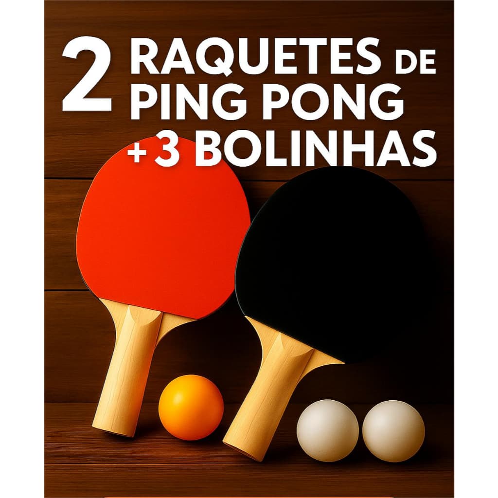 Raquetes de ping pong com 3 bolinhas Tênis de mesa