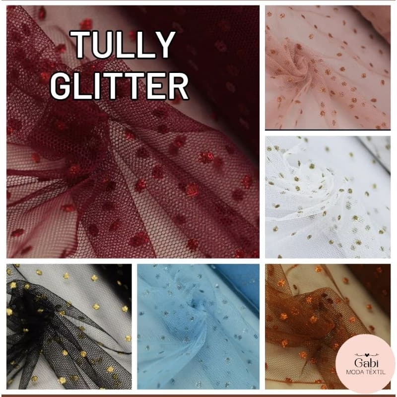 Tecido Tully com Glitter (3m x 1,50m) Lindas Cores