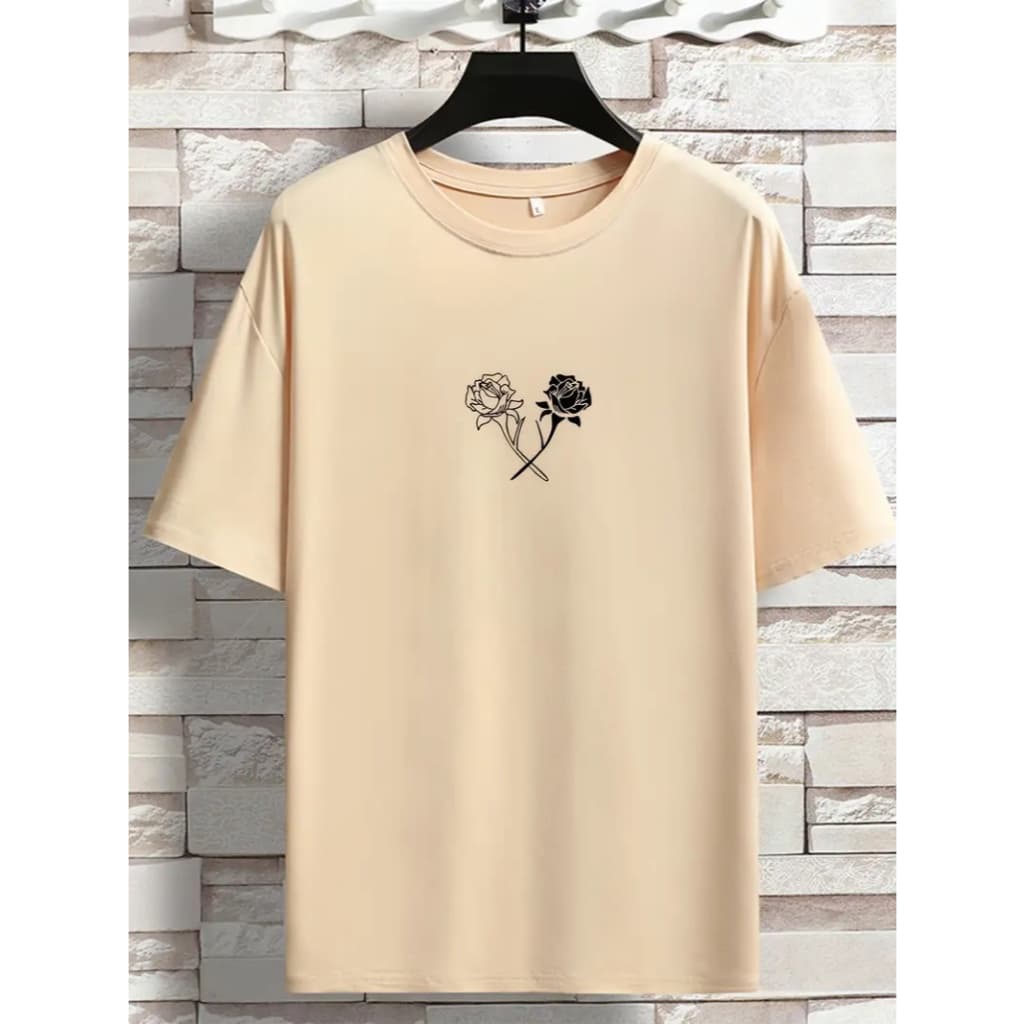 Camiseta Feminina Algodão Adulto, Infantil e Plus Size 2 Rosas Flor Espinho Streetwear Moda Premium