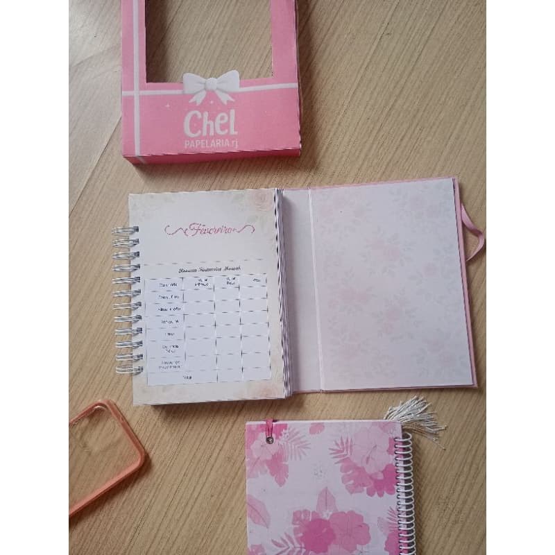 Agenda Invertida e Planners Financeiro Floral Vintage