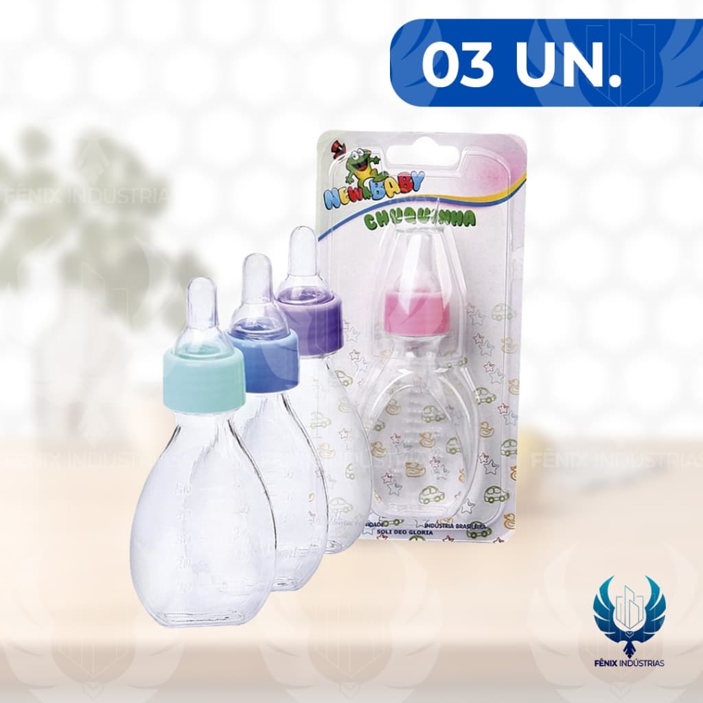 Mamadeira Chuquinha 60ml – New Baby – Bico de Silicone