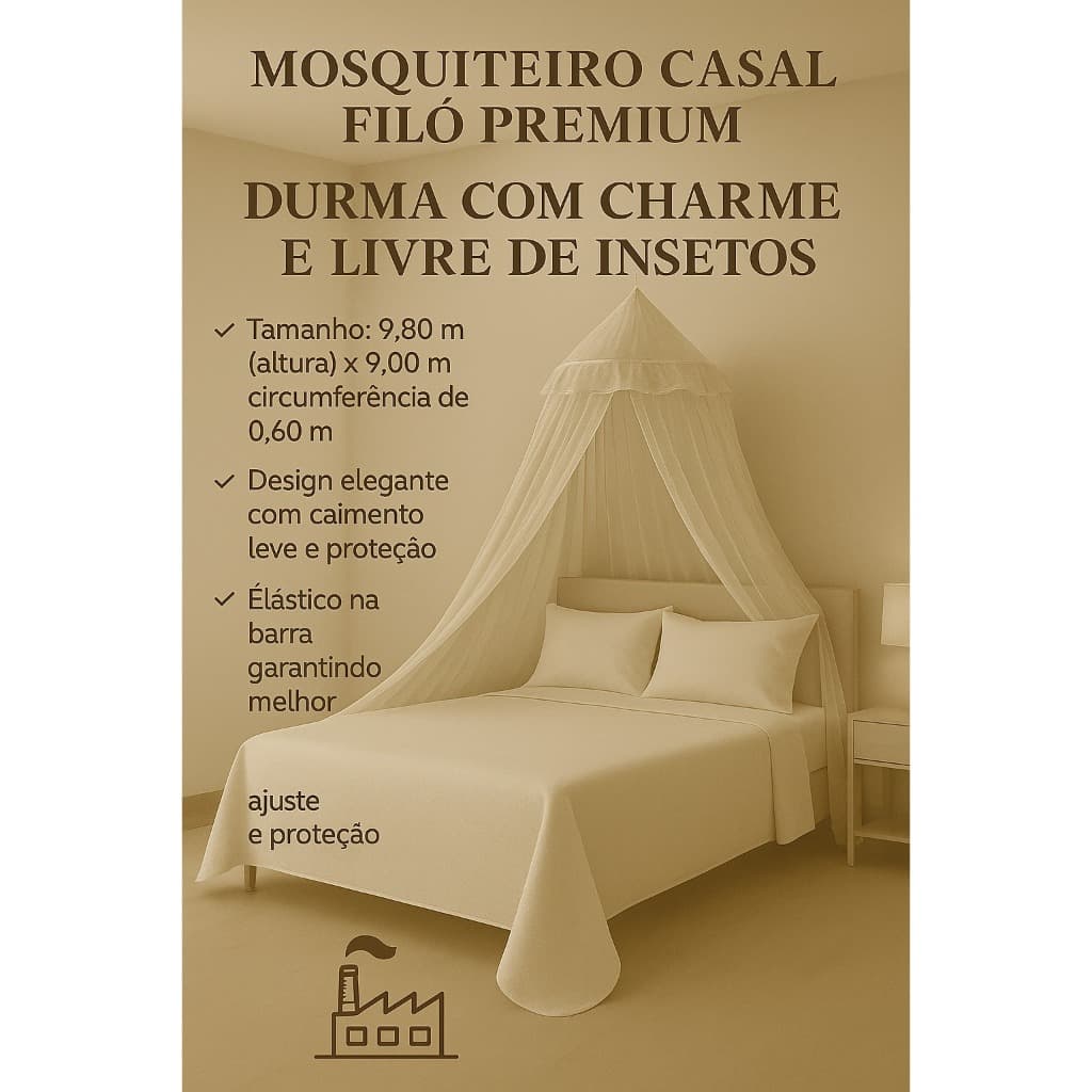 Mosquiteiro de Teto em Filó Gigante Simples Proteção Elegante Para Cama Casal/Solteiro/Box/Queen