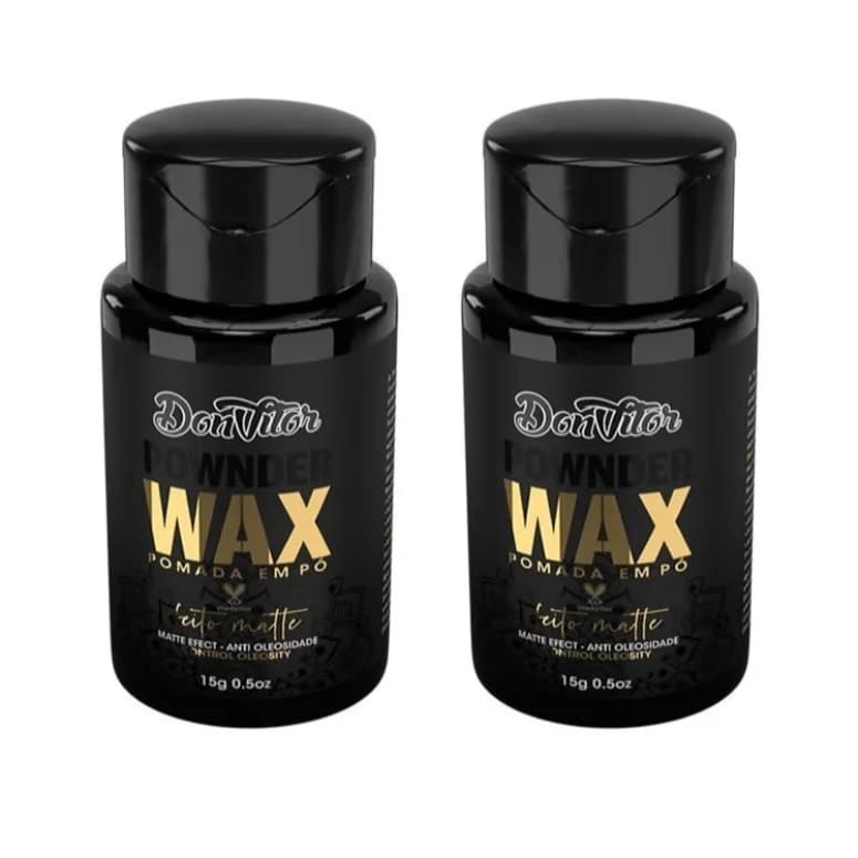kit 2 Pomada Capilar em Pó Don Vitor Fixação Forte Volume Efeito Natural Fosco modeladora matte