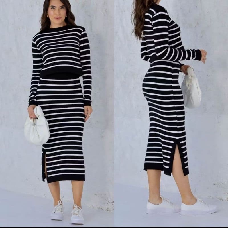 Conjunto Blusa + Saia Feda Tricô Feminina Lançamento